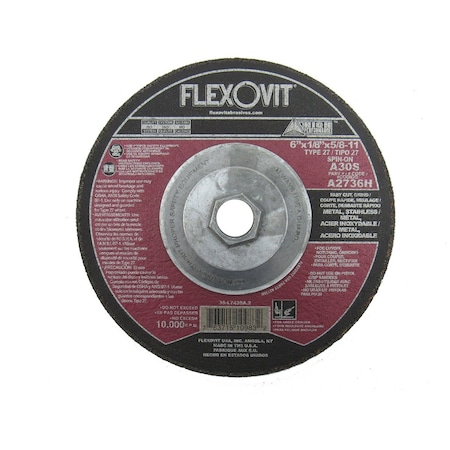 Flexovit DEPRESSED CENTER COMBINATION WHEEL A2736H